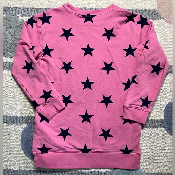 Primary Kids Star Sweatshirt (Size 6-7, Pink with Navy Stars, Pockets!) - Picture 2 of 9